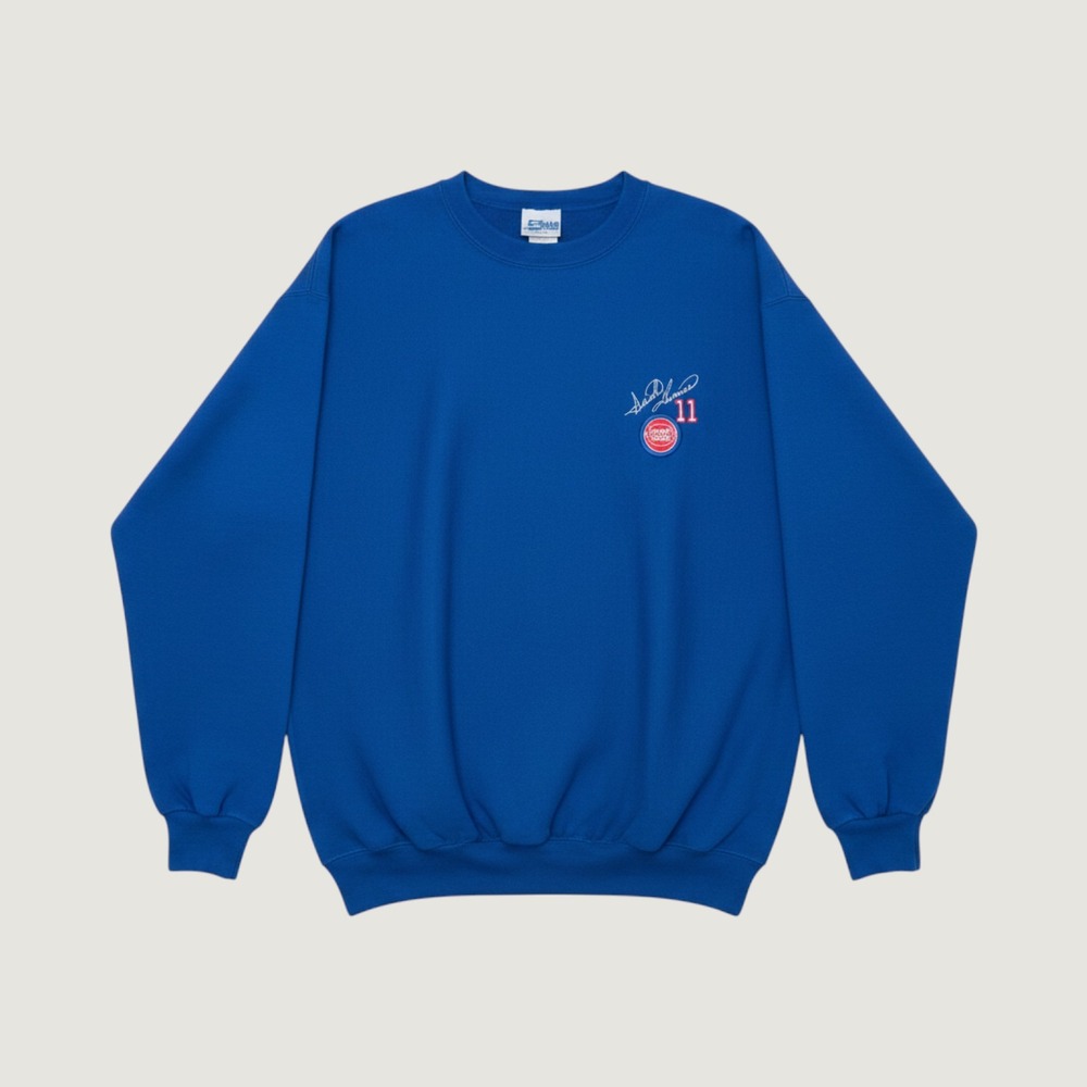 Vintage Salem Sportswear Isiah Thomas Detroit Pistons Sweatshirt Blue L USA Made